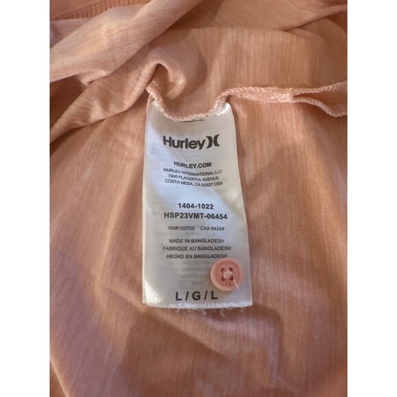 Hurley Mens Peach Polo Shirt Size L - Picture 8 of 8